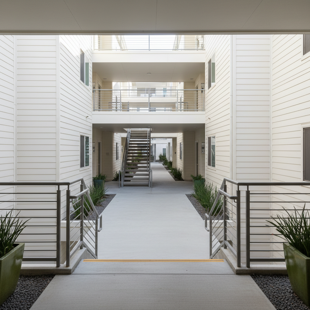Apartment breezeway in Williamsburg, VA
